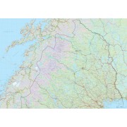Norra Norrland Väggkarta 137,5x98cm med ram